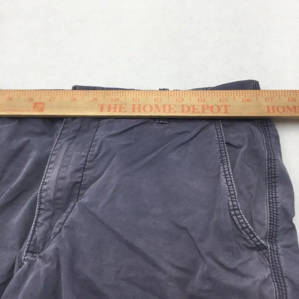 Banana Republic Cargo Shorts Mens 34 Gray Cotton Canvas 11 Inseam Casual Pockets